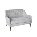 **Elegancka sofa dwuosobowa z szarej tkaniny**